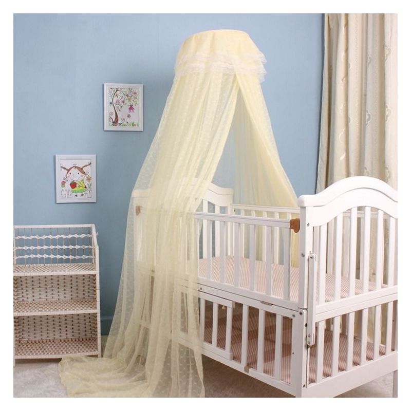 婴儿床蚊帐带支架儿童蚊帐宝宝蚊帐落地夹式婴儿蚊帐罩通用