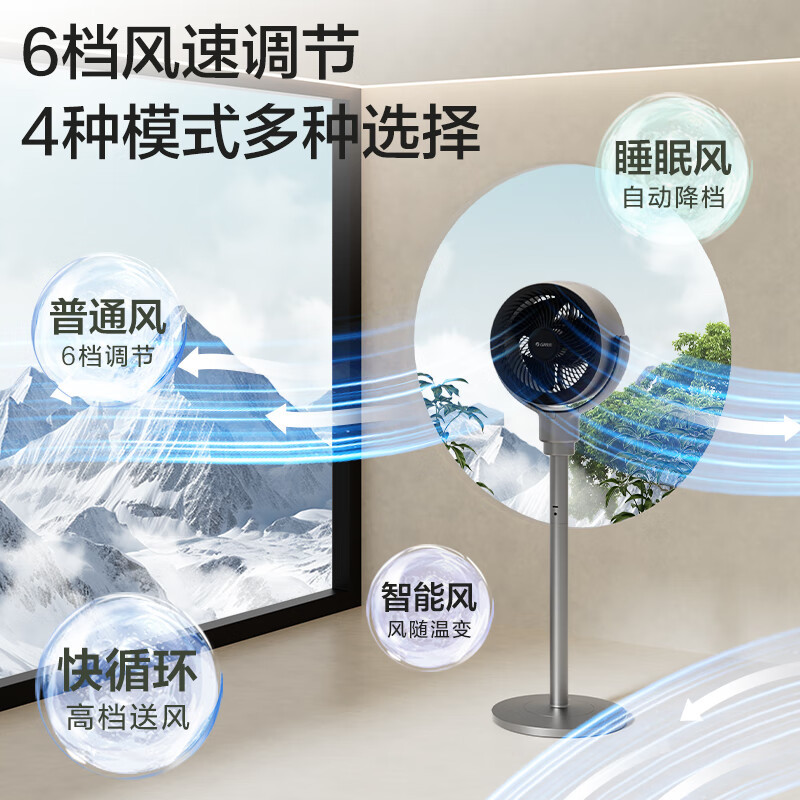 格力(GREE)空气循环扇电风扇家用直流变频落地扇 遥控定时风扇台立式智能摇头电扇 FXDZ-2072Bvg3 语音款高清大图