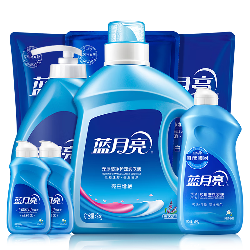 蓝月亮 薰亮2kg*1+薰亮袋500g*2+手洗1kg*1+预涂*1+手洗袋500g*1+80g*2 .