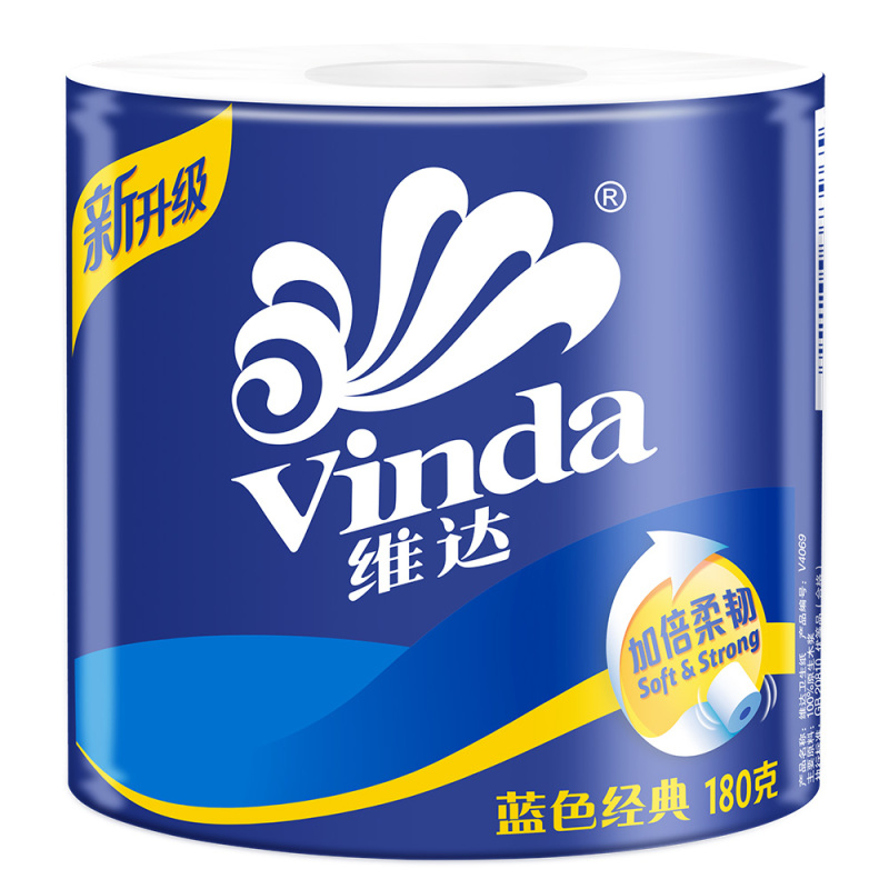 维达180克蓝色经典四层卫生卷纸
