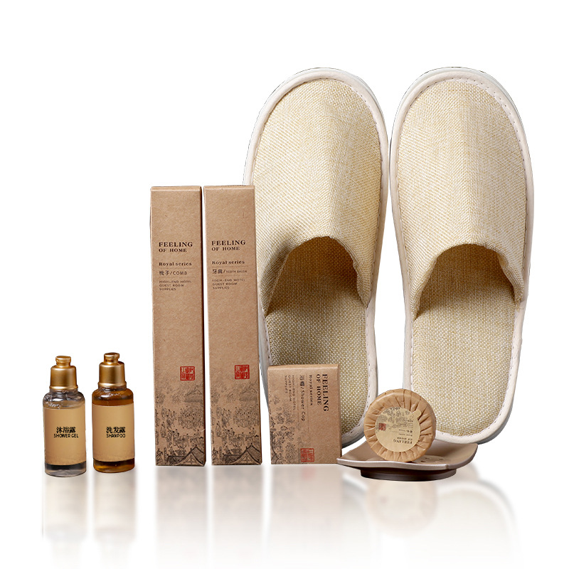 易旅五星级酒店民宿一次性洗漱用品套装宾馆客房专用牙刷拖鞋防滑(50件)-浴帽高清大图