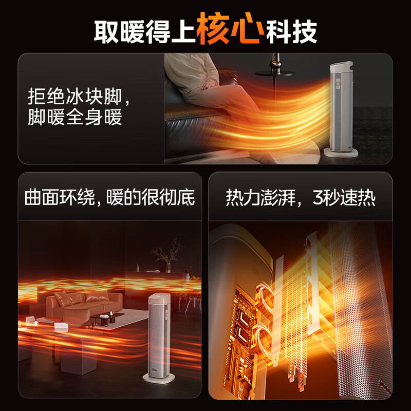 美的(Midea)家用节能静音速热取暖暖风机 HFS20BD(冰岛)高清大图