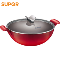 苏泊尔(SUPOR)珐琅铸铁锅·深型煎炒锅 樱桃红 28cm FLC28A4