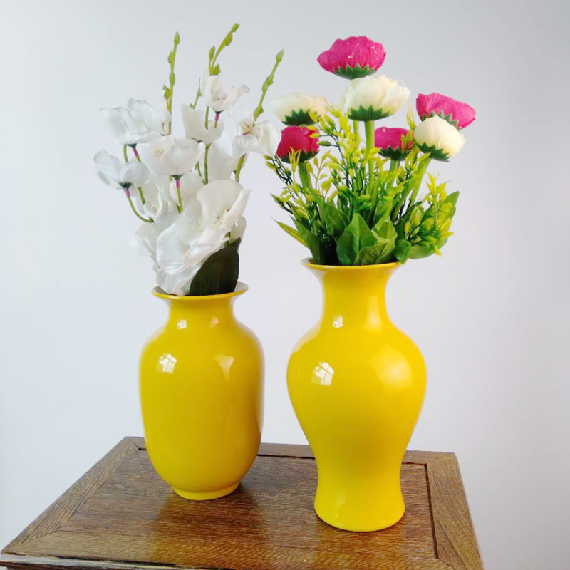 景德镇陶瓷器色花瓶小口瓷瓶供佛单支家用插花玄陶瓷器