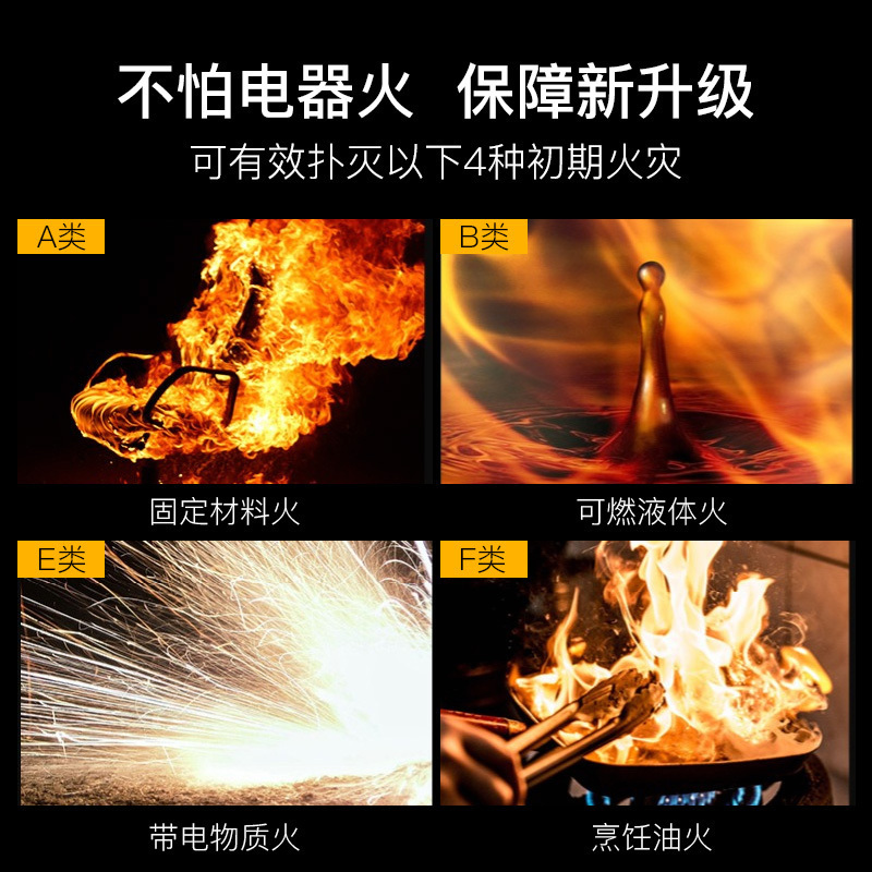 镇定车载灭火器水基小型便携汽车家用车用店用年检消防器材950ml