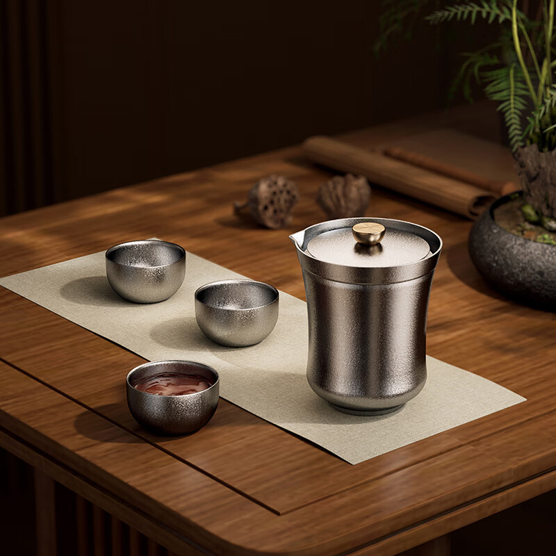 德世朗茶韵纯钛旅行套装ADCY-TZ013A 便携钛杯茶具套装 ||高清大图