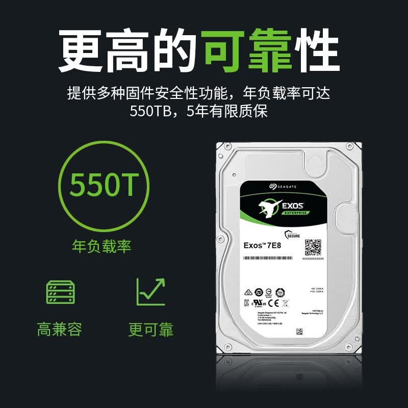 希捷(Seagate)企业级硬盘 16TB 256MB 7200RPM SAS接口 希捷银河Exos X18系列 氦气高清大图