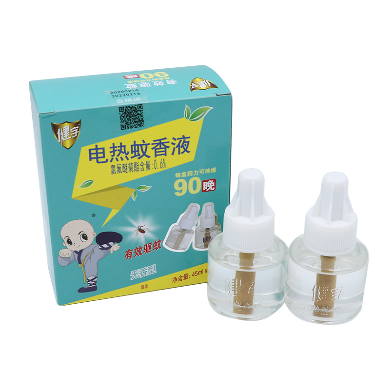 健字电热蚊香液两瓶装 90ml 盒高清大图