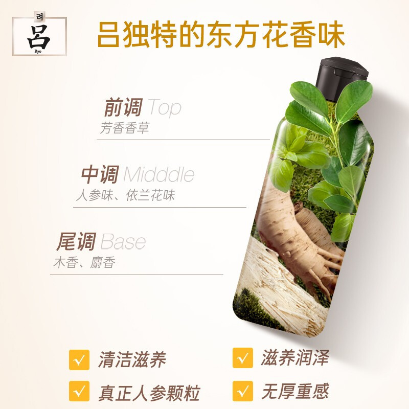 升级款吕臻参焕活御时昇机洗发水200ml 改善毛躁