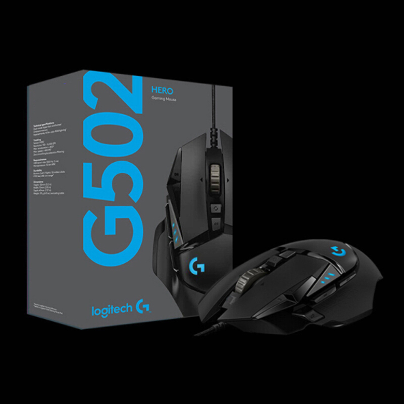 罗技 G502 HERO主宰者有线电竞游戏吃鸡鼠标加重模块台式机笔记本 黑色