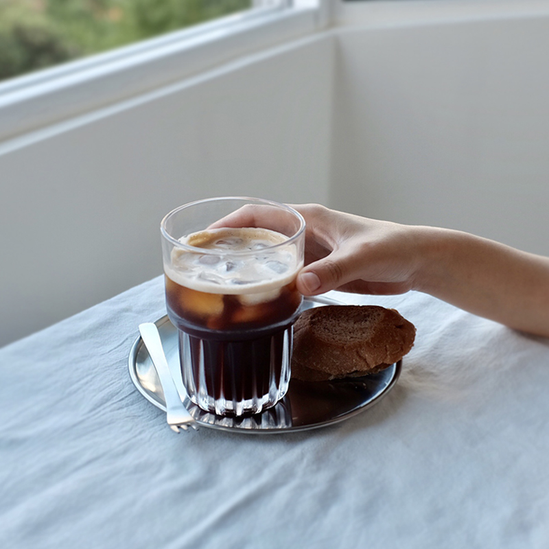 moon厚重手感ins风钢化玻璃杯咖啡杯冰美式拿铁饮料杯可叠放视频