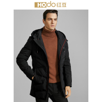HODO红豆男装 男士羽绒服 冬季时尚简约加厚中长款气质连帽羽绒服外套男