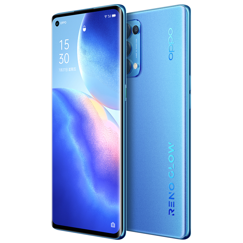 原封送充电宝音箱opporeno5pro5g极光蓝12gb256gb全网通天玑1000处理