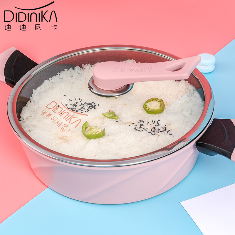 迪迪尼卡(Didinika)2019新款28cm浅汤锅家用麦饭石不粘锅多功能双耳煮锅