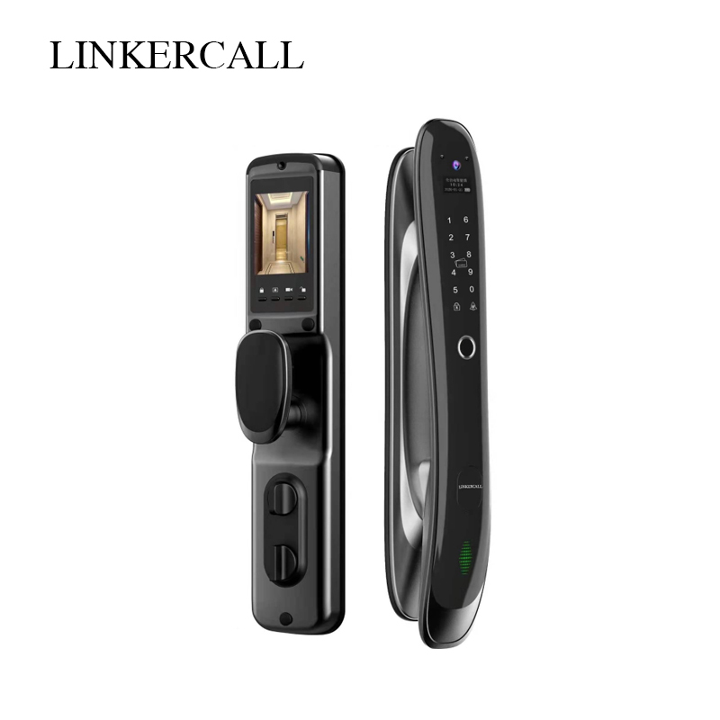 LINKERCALL智能锁 828 指纹锁 指纹/密码/IC卡/微信远程/手机可视/钥匙/临时密钥