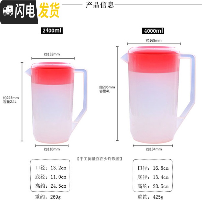 三维工匠 冷水壶大容量带刻度果汁壶豆浆壶带盖量杯家用塑料耐热 透明1250凉水壶高清大图
