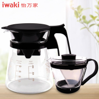 [百年品牌,精致生活,高端耐热玻璃咖壶]TC86852K1C怡万家iwaki耐热玻璃 下午茶组合2件套(咖啡壶 +茶壶)
