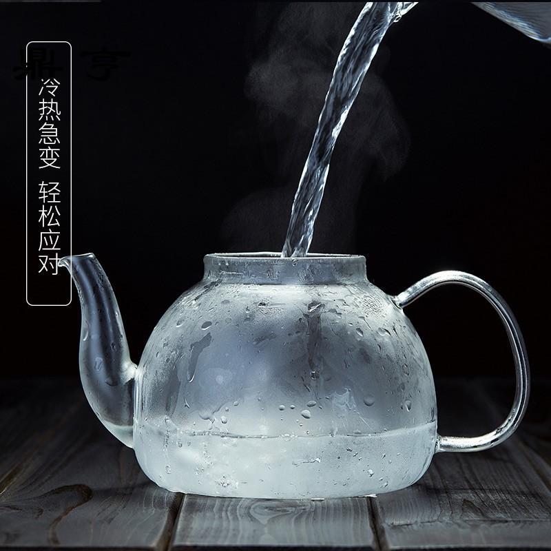 鼎亨加厚花茶壶 玻璃茶具耐热玻璃茶壶 大容量不锈钢茶漏玻璃壶