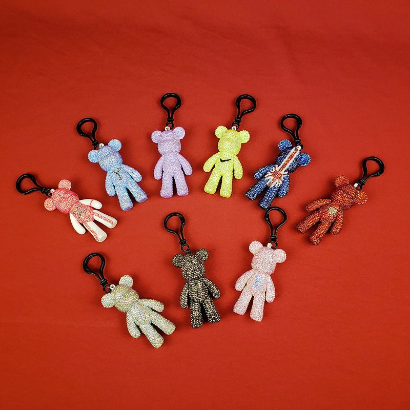 手工diy贴钻创意暴力熊钥匙扣材料包玩偶粘钻小熊挂件送女生礼物小熊