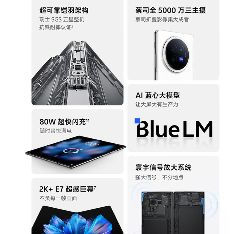 vivo X Fold3 薄翼黑 16GB+1TB 5500mAh蓝海电池 超可靠铠羽架构 折叠屏 手机高清大图
