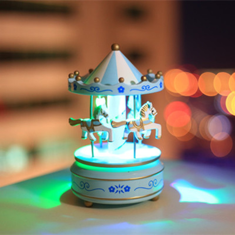 旋转木马音乐盒ins超火的生日女生文艺小清新米魁圣诞节八音盒视频