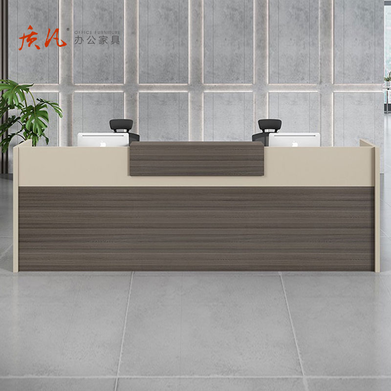苏宁 质凡 创意前台桌接待简约公司含柜吧台桌 3000x600x1100mm