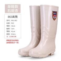 回力雨鞋女863高筒中筒水鞋雨靴时尚款防滑保暖加绒加厚耐磨--卡其色高筒（无绒）;38