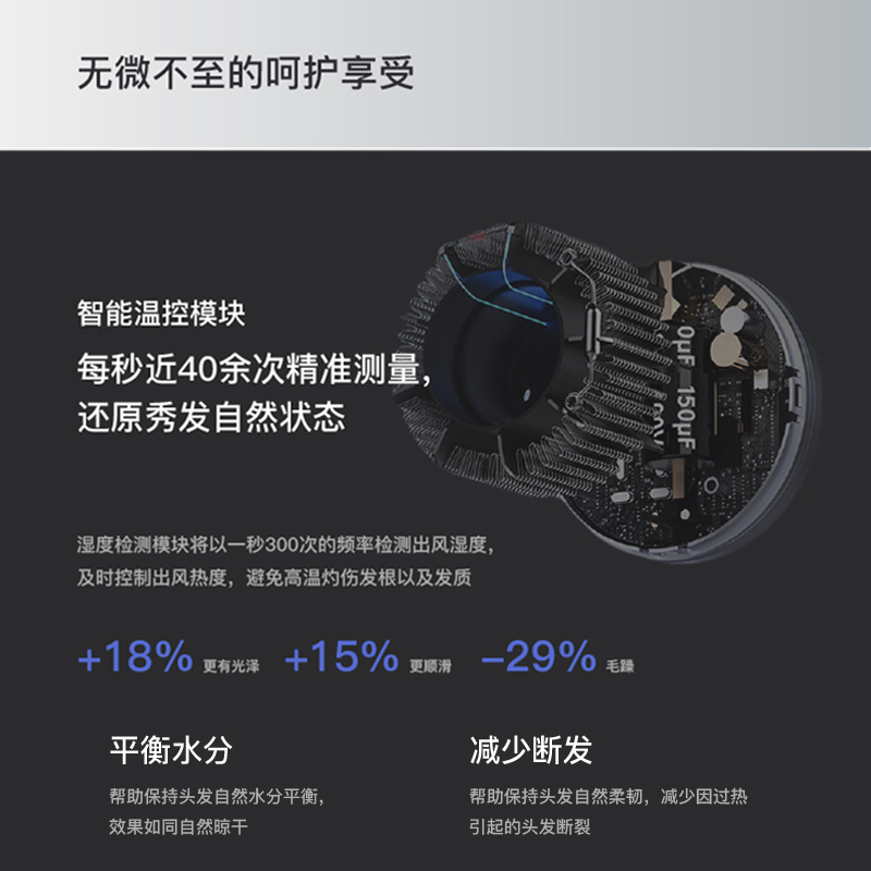 bach johann 德国巴赫XF-09新一代电吹风机负离子护发速干大风力10.2万转高速吹风机便携家用男女 黑红色