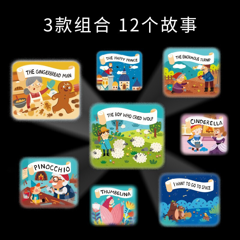 弥鹿MiDeer手持式投影仪儿童发光玩具早教认知睡前故事机0-6岁 组合1(不含机器)高清大图