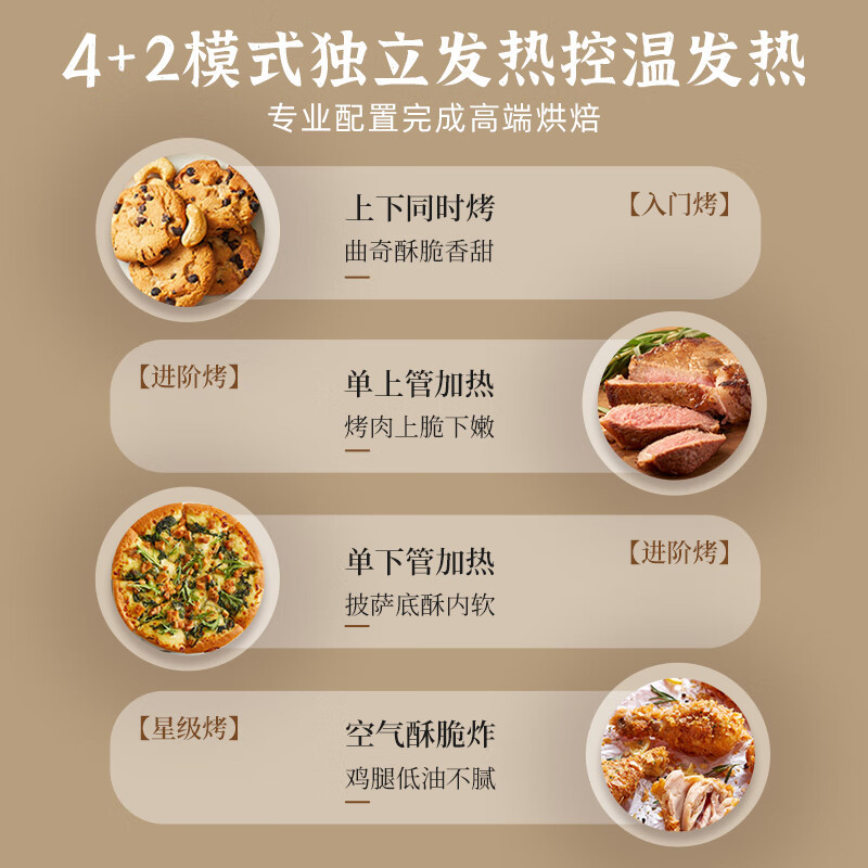 小熊(Bear)空气炸烤箱大容量空气炸锅烤箱一体机家用多功能电烤箱智能菜单上下独立控温免翻面18L DKX-F18G5