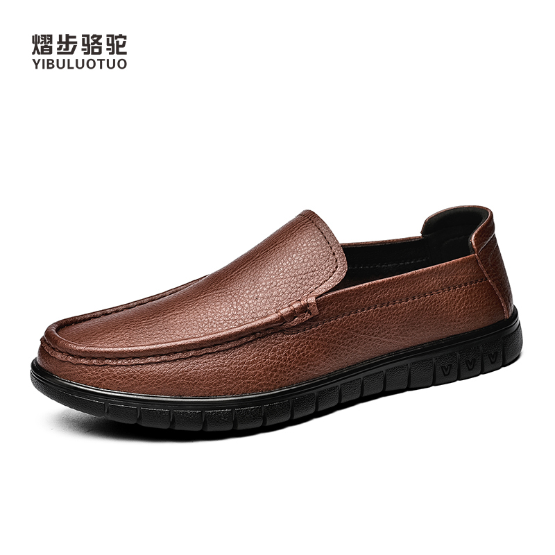 YIBULUOTUO皮鞋男真皮2021秋季新款商务休闲正装头层牛皮驾车运动中年工作鞋