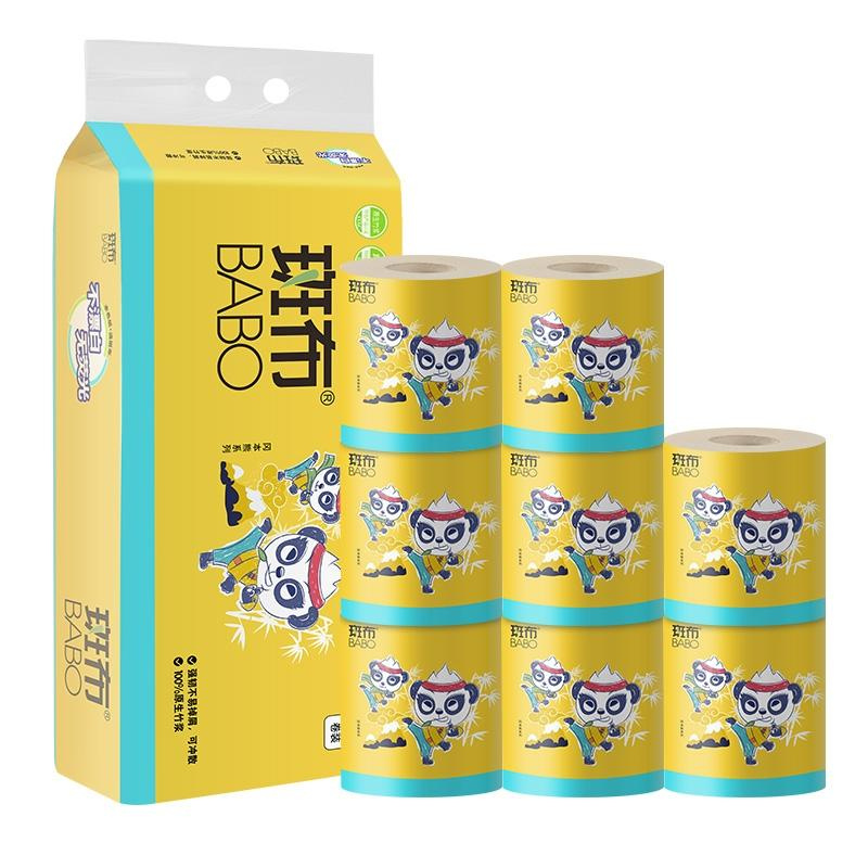 斑布家庭清洁纸品系列 冈本熊卷纸3层125g*8卷BCTJ125A8高清大图