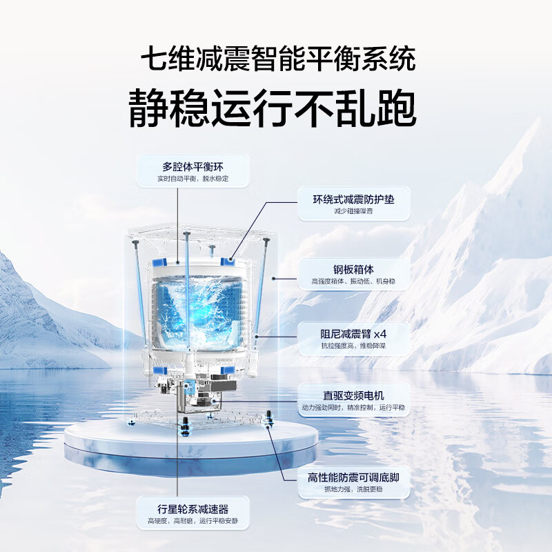 [25年新款]海尔(Haier)全自动波轮洗衣机10公斤一级直驱变频洗衣机超微泡 家用大容量智能高洗净比七维减震洗衣机高清大图