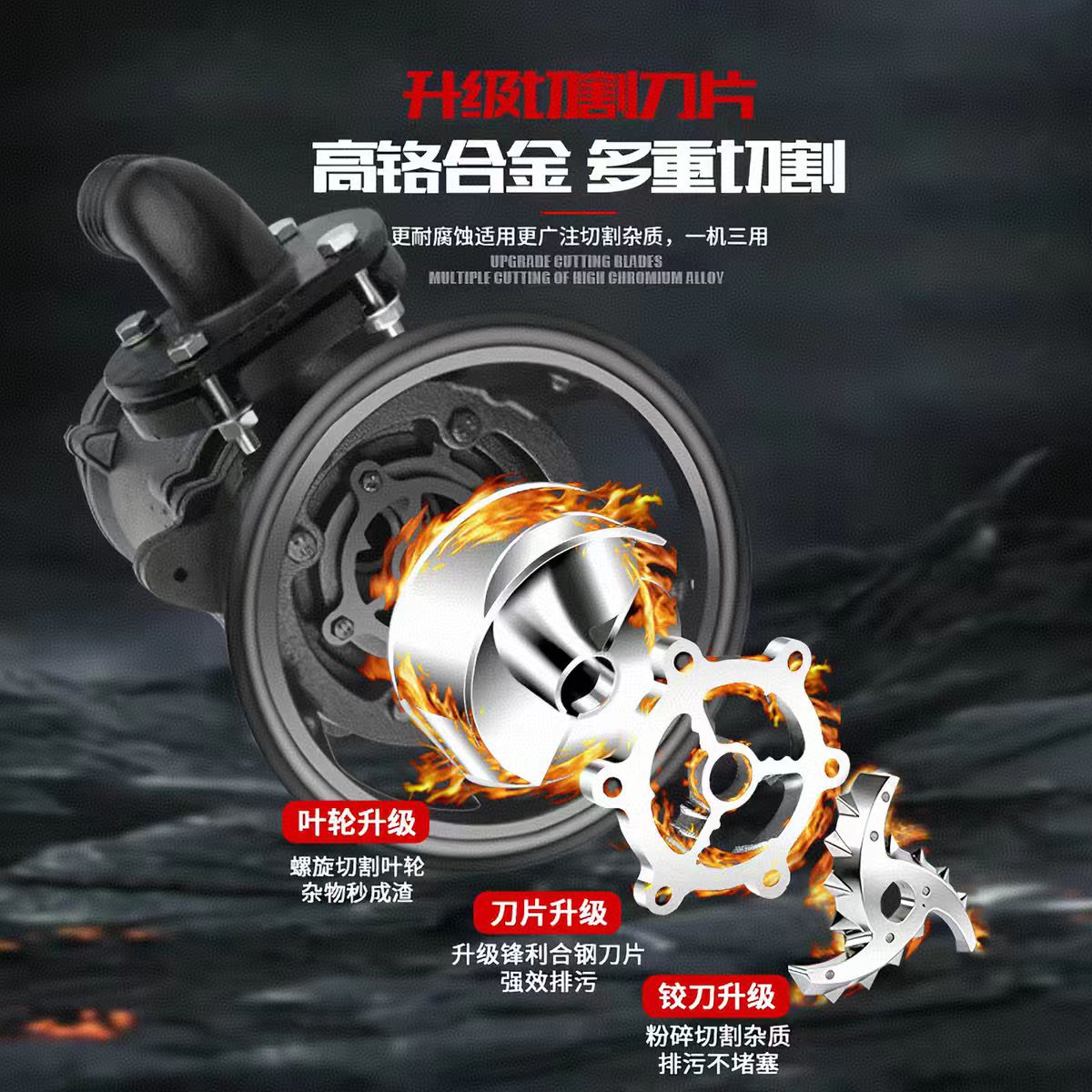 中锦科技 污水泵 切割式抽水泵 排污泵 80WQ45-12-3 个高清大图