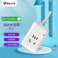 公牛（BULL）GN-103D 大功率16A空调插座 拖线板 1位无控 全长3米 送10A头