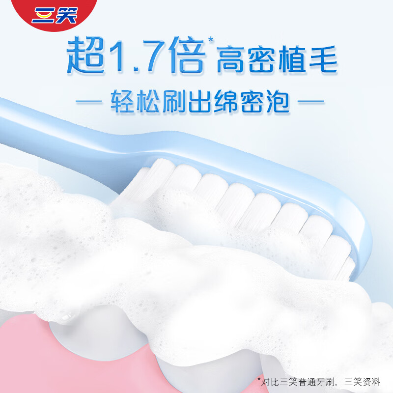 三笑纤羽绒牙刷深洁净澈纤柔护龈软毛独立包装加宽敏感呵护[颜色随机]高清大图