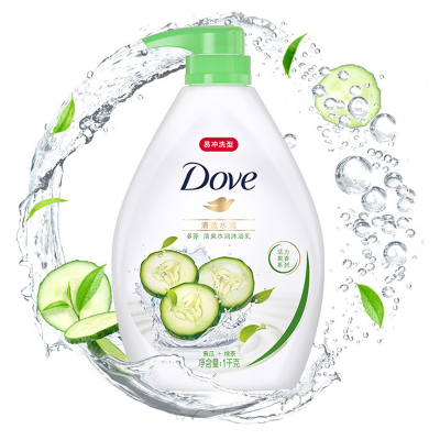19.9元包邮 Dove多芬 沐浴露 清透水润 清爽水润沐浴乳1KG黄花+绿茶