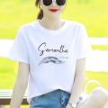 南极人纯棉T恤女短袖新款韩版夏宽松百搭印花大码上衣 M T0093-白色