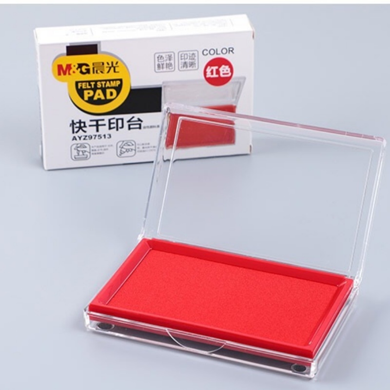 晨光(M&G)137*88mm 透明外壳方形快干印台印泥 办公用品 蓝色单个装AYZ97513高清大图