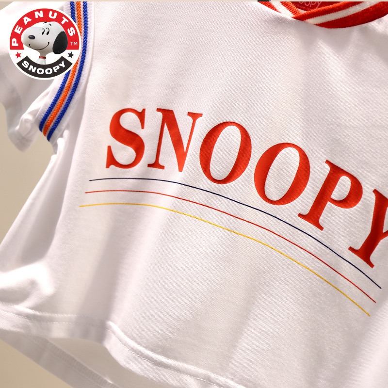 史努比(SNOOPY)女童吊腰短袖T恤儿童春夏季女孩子衣服宝宝运动休闲T恤时尚卡通衣服SP02GT6039T