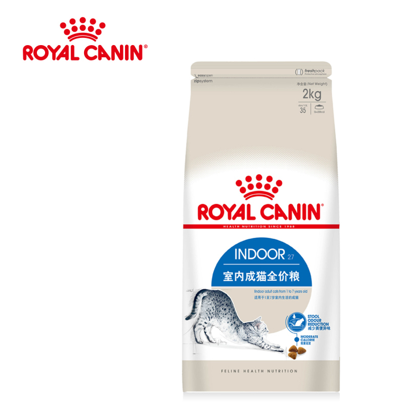 皇家(royal canin) 猫粮 室内成猫粮 Indoor27-12月龄以上 2kg