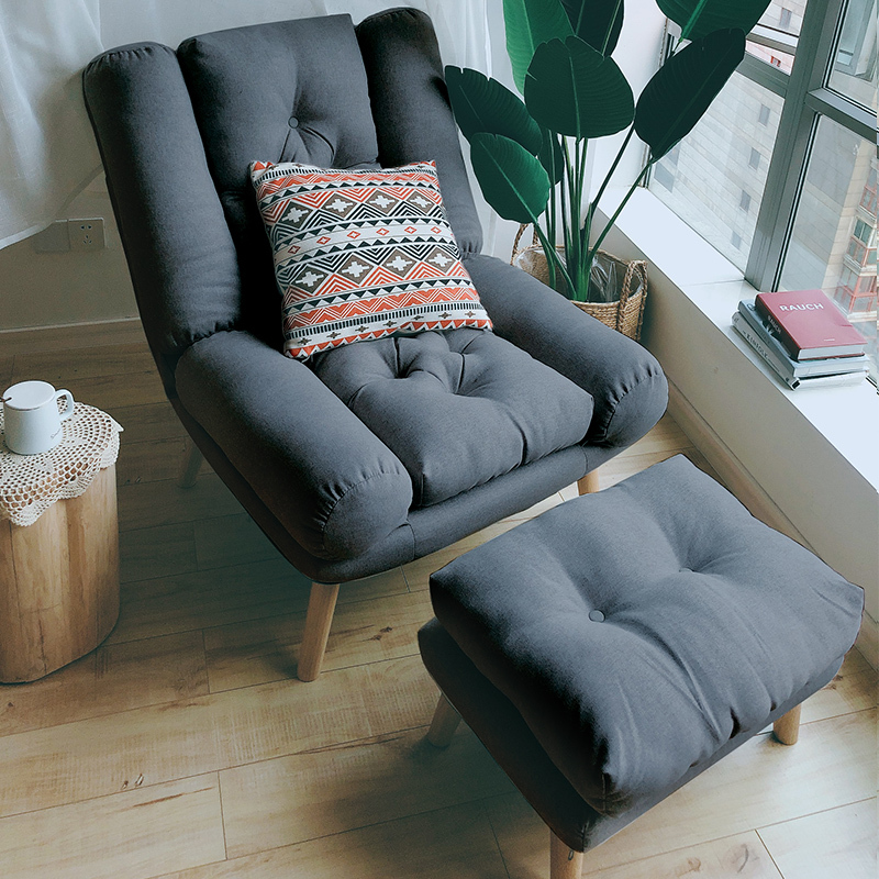 寻木匠懒人沙发单人阳台躺椅卧室小沙发椅榻榻米休闲网红小型折叠靠背