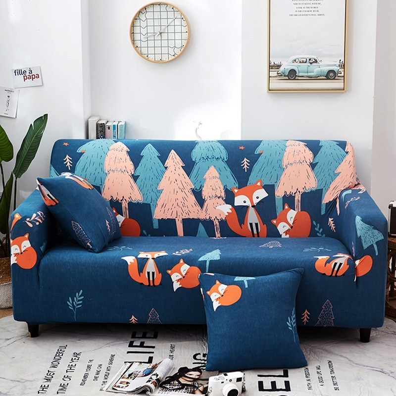 沙发套懒人简约沙发套罩四季通用全包卐能套罩全盖布艺一套 小狐仙【送抱枕套】 S码（沙发长90-140cm适用于单人沙发）
