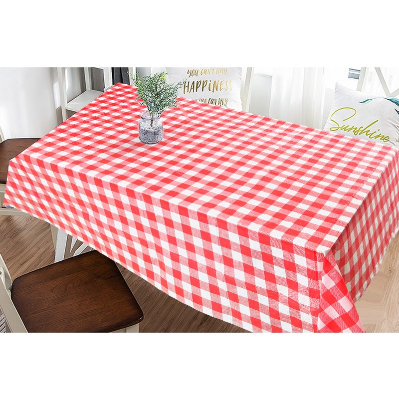 一次性桌布防水防油派对结婚宴会印花生日长方形塑料加厚餐台布|红