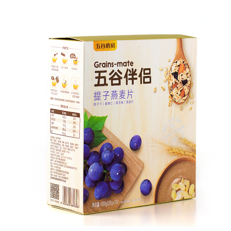 五谷磨房提子燕麦片伴侣冲饮早餐代餐食品 即食水果谷物小袋装