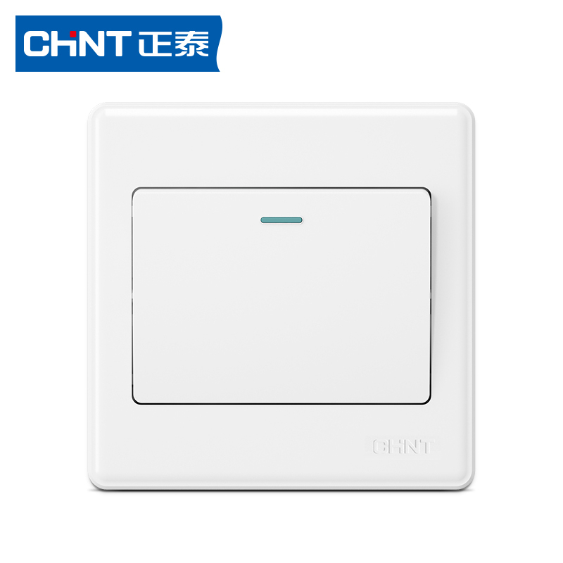 正泰开关插座7M系列86型插座一开单多控暗装正斜五孔插座面板家用电源插座雅白色