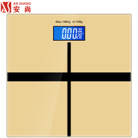 安尚健康人体秤带夜光体重秤家用电子称自动开关机成人称重仪测体重厨房秤计重器称重仪干电式智能秤温度计玻璃面板