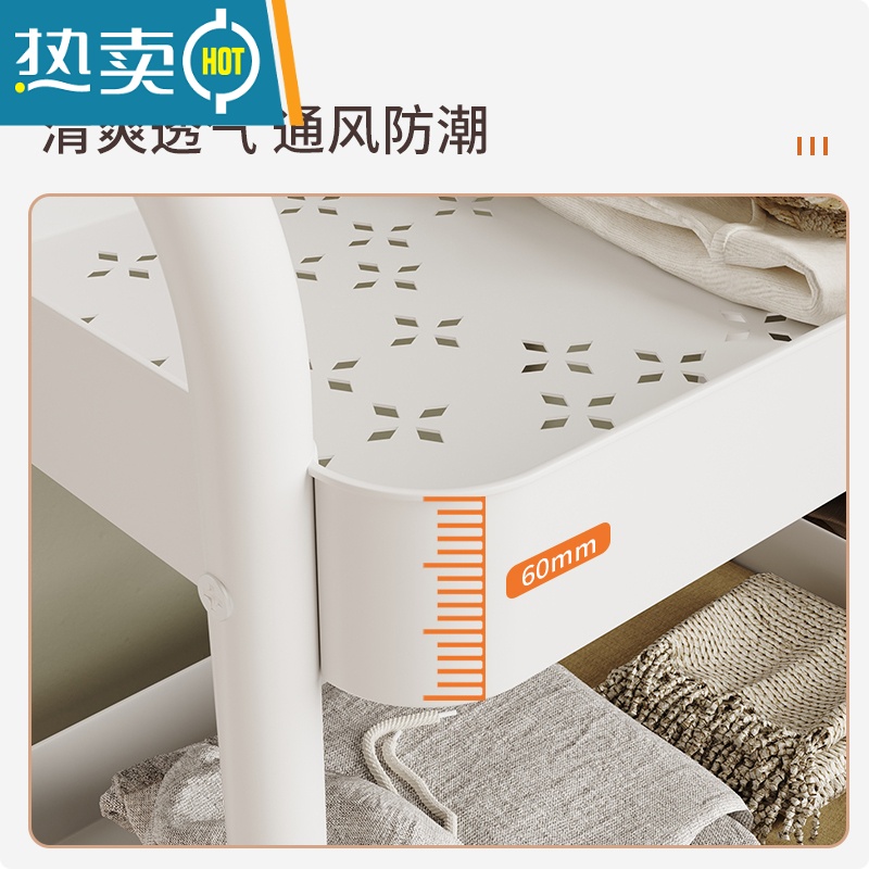 敬平衣架家用落地卧室挂衣架简易小型晾衣服架房间收纳器角落置物架 小号款 [单层储物+挂衣] 白色 滑轮*4晾晒架高清大图