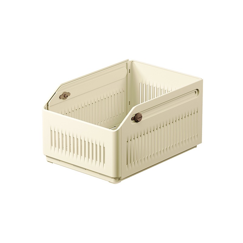 华普思衣服收纳盒可伸缩家用衣柜收纳分层神器衣物收纳箱折叠奶油色大号{20*28*15.5(拉伸后45cm)}单个装