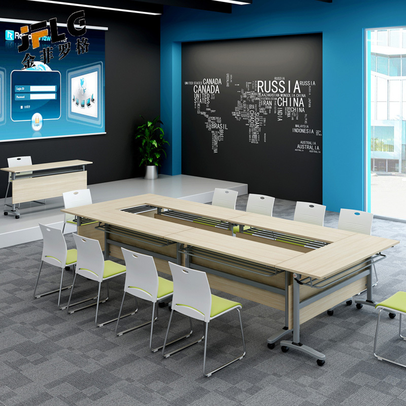 苏宁 金菲罗格 办公家具 折叠会议桌培训桌带轮移动折叠桌高清大图
